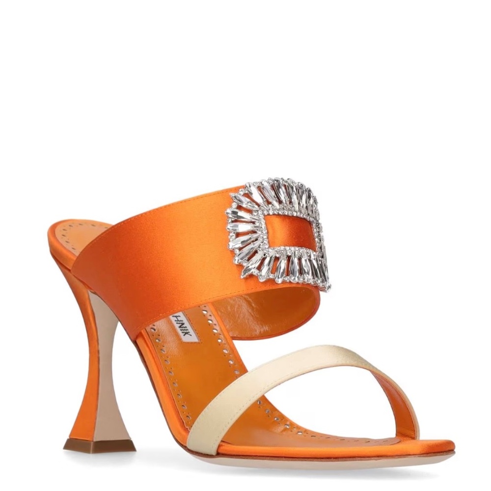 Authentic Manolo Blahnik Satin Mules